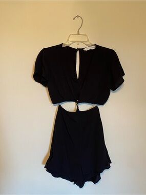 ASTR Black Cutout Mini Romper